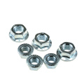 M12 white zinc zin-plated hex flange nut with serrated carbon steel Grade 4 grade 8 grade6